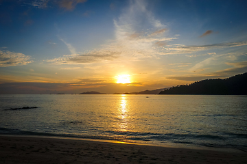 Image showing Tropical beach at sunset in Koh Lipe, Thailand