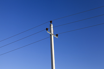 Image showing Electric pole, close-up