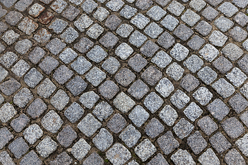 Image showing asphalt square tiles close-up