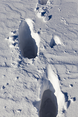 Image showing Snow drifts in winter