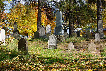 Image showing forgotten and unkempt Jewish cemetery