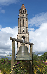 Image showing Manaca Iznaga Tower and bell in Valley of the Sugar Mills