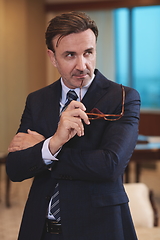 Image showing Portrait of ceo at modern office in stylish suit