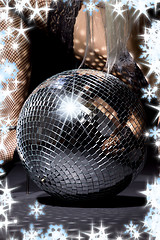 Image showing fishnet stockings and disco ball