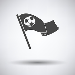 Image showing Football fans waving flag with soccer ball icon