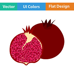 Image showing Flat design icon of Pomegranate 