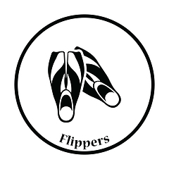 Image showing Icon of swimming flippers 