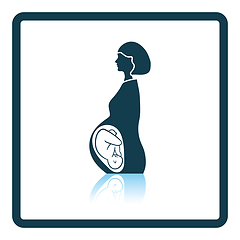 Image showing Pregnant woman with baby icon