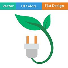 Image showing Electric plug with leaves icon.