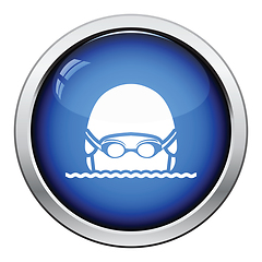 Image showing Swimming man head icon