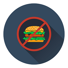 Image showing Icon of Prohibited hamburger