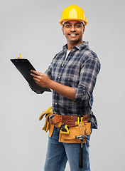 Image showing thinking builder with clipboard and pencil