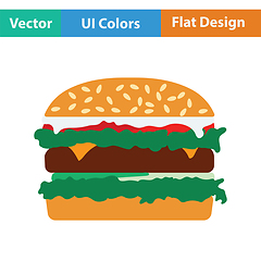 Image showing Flat design icon of Hamburger