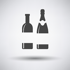 Image showing Wine and champagne bottles icon