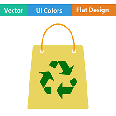 Image showing Shopping bag with recycle sign icon