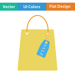 Image showing Shopping bag with sale tag icon