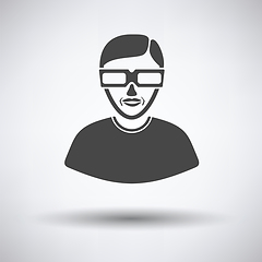 Image showing Man with 3d glasses icon