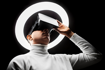 Image showing man in virtual reality headset or vr glasses