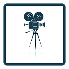 Image showing Retro cinema camera icon