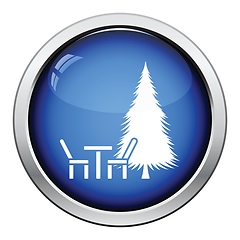 Image showing Park seat and pine tree icon