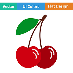 Image showing Flat design icon of Cherry