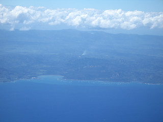 Image showing ocean and land viewed from a plane