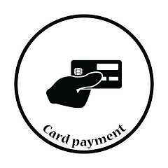 Image showing Hand holding credit card icon