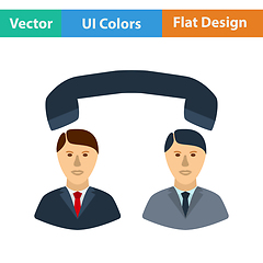 Image showing Flat design icon of Telephone conversation