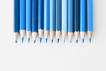 Image showing pencils in different shades of classic blue color