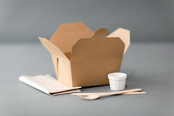 Image showing disposable paper box for takeaway food