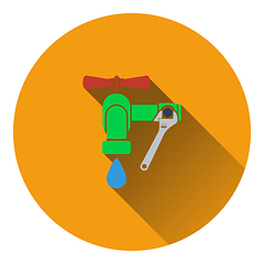 Image showing Icon of wrench and faucet