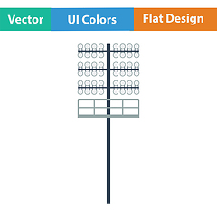 Image showing Flat design icon of football  light mast