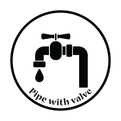 Image showing Icon of  pipe with valve