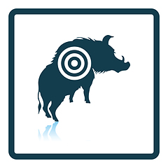 Image showing Boar silhouette with target icon