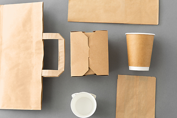 Image showing disposable paper takeaway food packing stuff