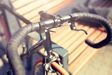 Image showing close up of fixed gear bicycle on street