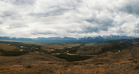 Image showing Kurai steppe and North-Chui ridge