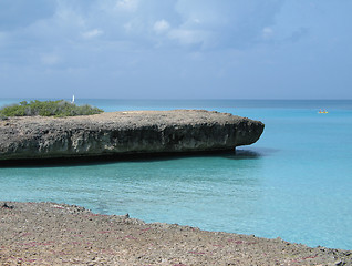 Image showing cliff over the caribbean ocean