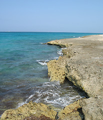 Image showing cliff over the caribbean ocean