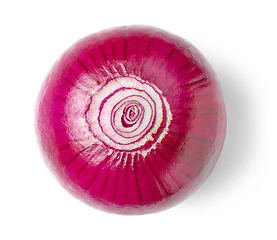 Image showing fresh red peeled onion