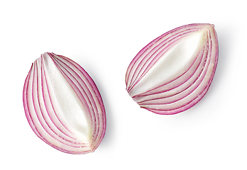 Image showing fresh red onion slices