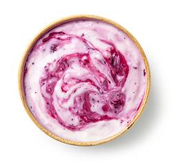 Image showing bowl of yogurt with jam