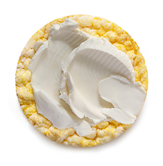 Image showing gluten free corn cake with cream cheese