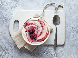 Image showing bowl of fresh greek yogurt