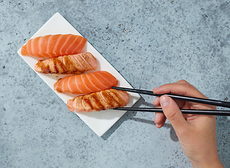 Image showing plate of sushi