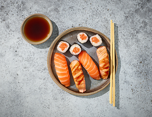 Image showing plate of sushi