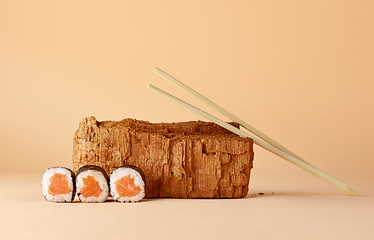 Image showing modern still life with sushi