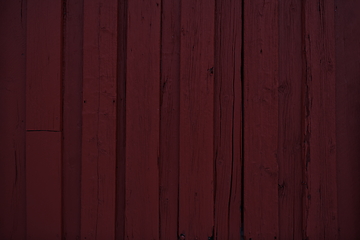 Image showing tradidional wooden wall of a red house in Norway