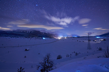 Image showing winter night landscape nature forest