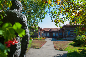 Image showing Old school where studied Vasily Shukshin in Srostki village. Altaiskiy Krai. Western Siberia. Russia